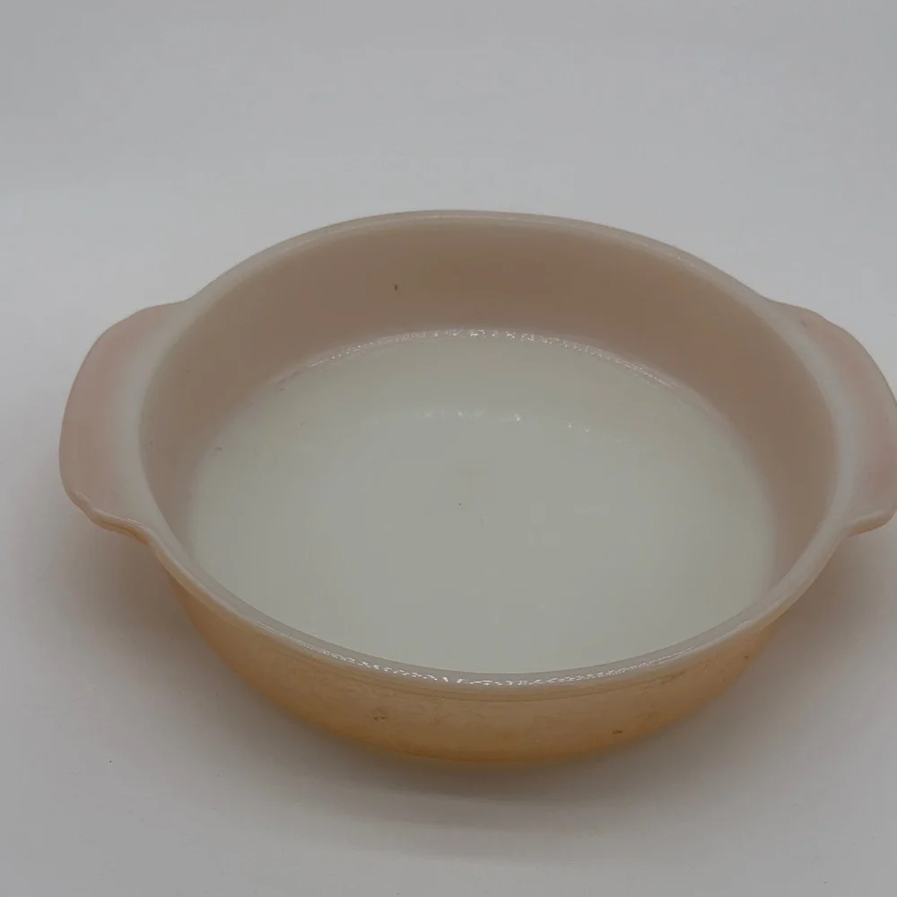 Vintage Fire King Peach Luster 450 8 inch Casserole Round Casserole Dish BLEMISH